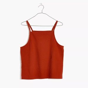 Brand new Madewell red seersucker apron tank top